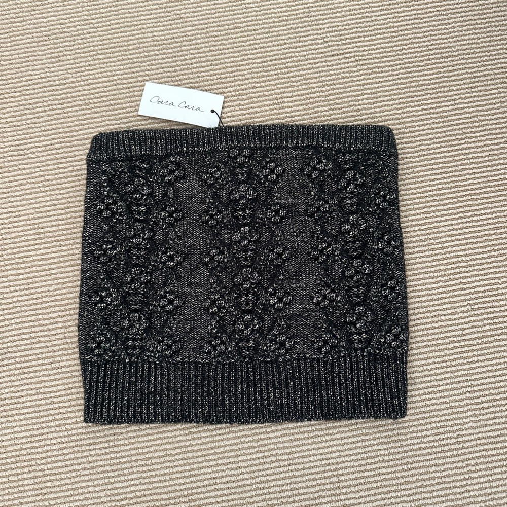 Cara Cara knit Black Tube Top with Gold Lurex sz S